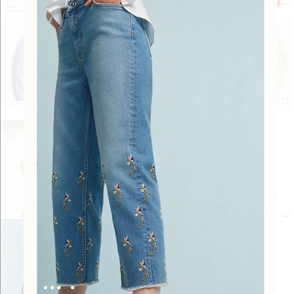 Anthropology Pilcro Embroidered Jeans